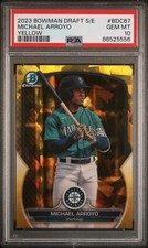 2023 Bowman Draft Sapphire Edition Michael Arroyo Yellow /75 PSA 10