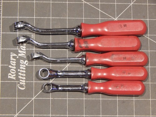 Mac 5Pc BOPA SAE Red Comfort Grip Box Wrench Set 3/8" 5/8" 12Pt Boxed - Picture 5 of 5