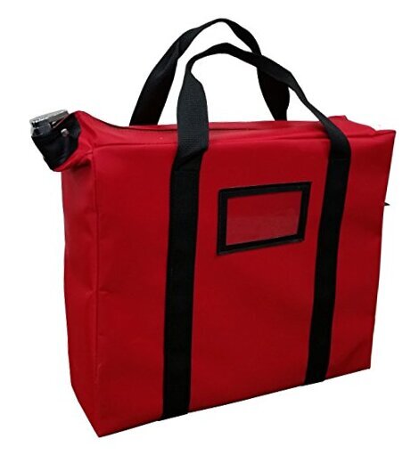 Briefcase Style Locking Document Bag () Red