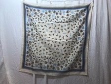 vintage jim renoir scarf 31  Square beige blue