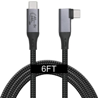 6-Foot USB4 Cable Compatible with Thunderbolt 3 Thunderbolt 4 and USB-C - Sup...