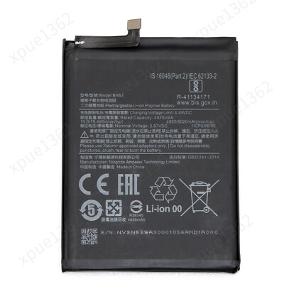 Replacement Battery BN53 For Xiaomi Redmi Note 9 Pro M2003J6B2G