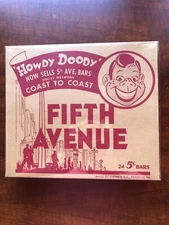 WONDERFUL HOWDY DOODY FIFTH AVENUE CANDY BOX 5 CENT  LUDEN'S INC 1950'S EMPTY
