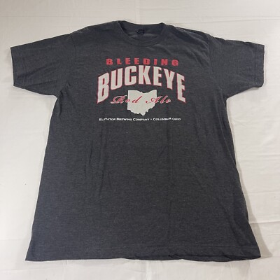 Elevator Brewing Company Sz L T-Shirt Bleeding Buckeye Red Ale Columbus Ohio