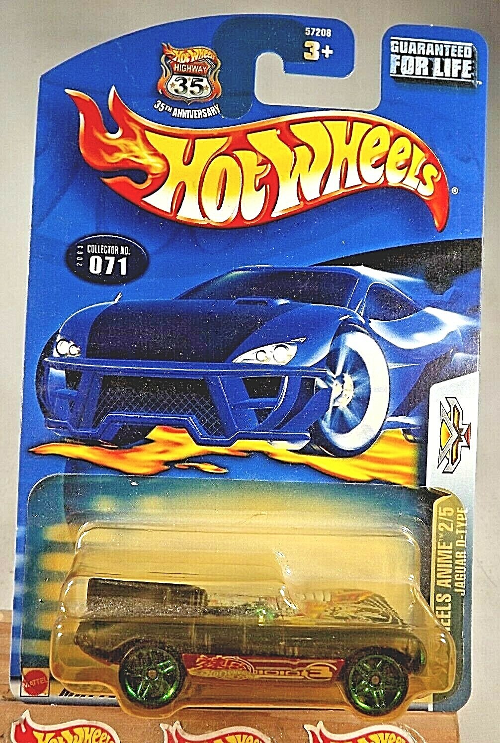 2003 Hot Wheels #71 HW Anime Series 2/5 JAGUAR D-TYPE Black w/Green Pr5 Spokes
