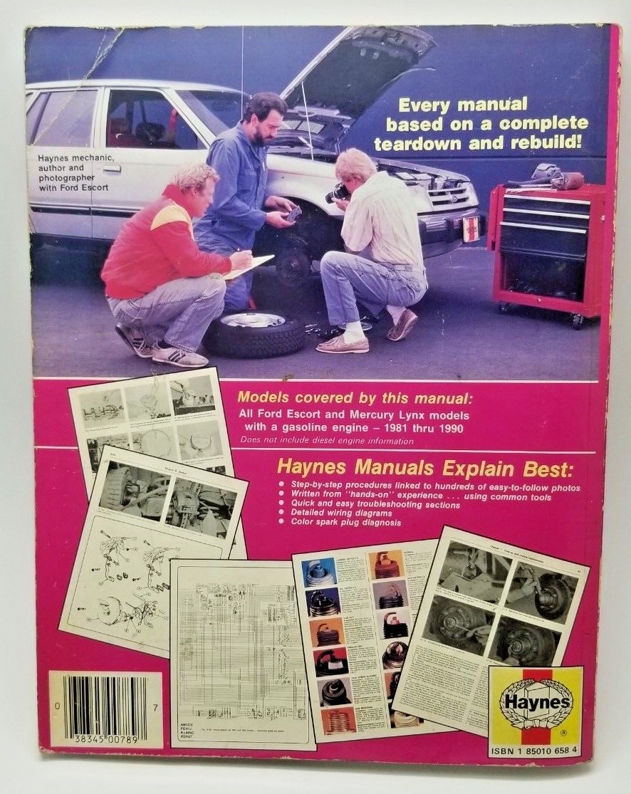 Haynes Repair Manual 36016 Ford ESCORT and Mercury Lynx 1981 Thru 1990 |  eBay
