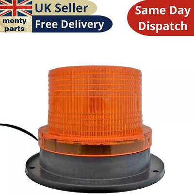 Notfall 12-24V Bernstein Warnlampe Orange LED Dach Blink Strobe Leuchtfeuer