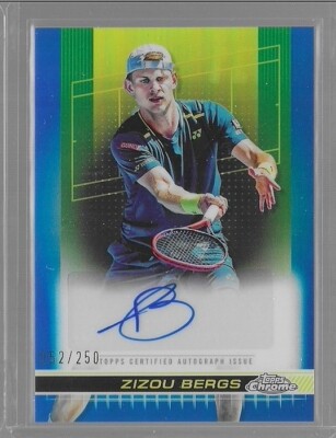 2024 Topps Chrome Tennis Zizou Bergs Autograph Auto Blue Refractor #/250