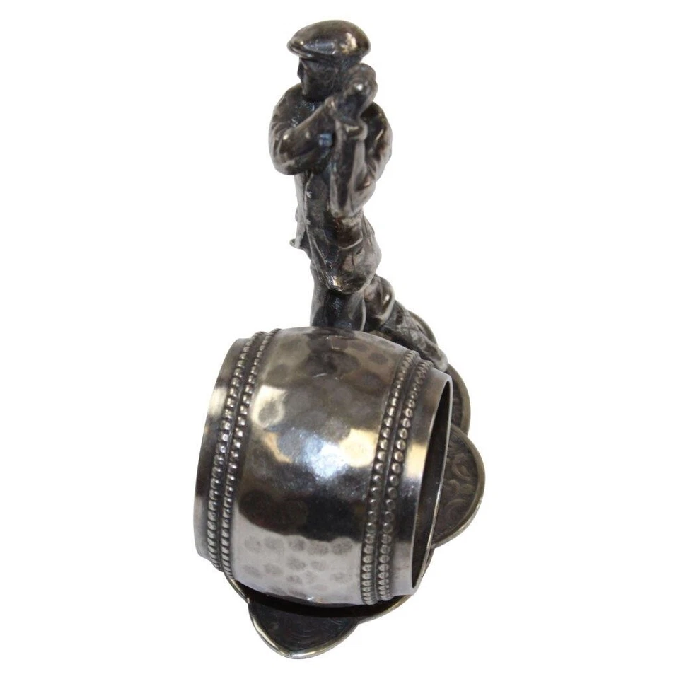 Servilletero figurativo clásico de alrededor de 1900 en estilo golfista Harry Vardon, EX++ Foto 2 de 4