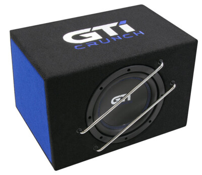 Crunch GTI 800A 20 cm 8'' Aktiv Gehäuse Subwoofer mit Verstärker 400 Watt Speaker