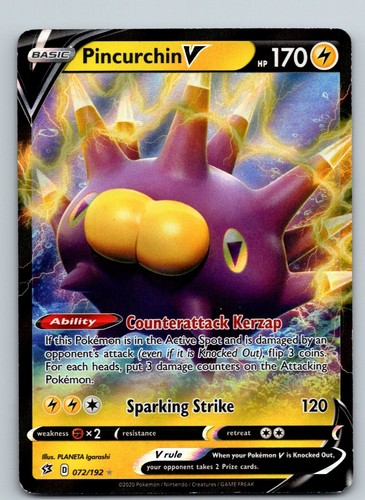 Pincurchin V 72/192 2020 Rebel Clash Holo Ultra Rare