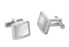 Stainless Steel Mother of Pearl Cuff Links, Closeout 92