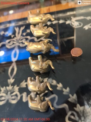 Pure Brass Hand Made Elephant Herd Of 6 