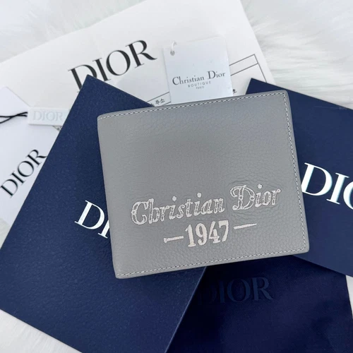 Portefeuille homme bi pli gris signature Dior 1947 70384186