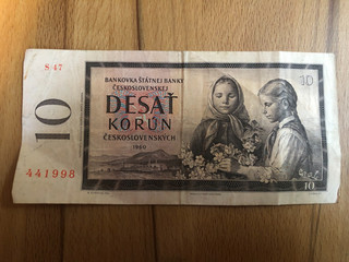 Tschechoslowakei 10 Korun 1960 Deset Korun Mädchen Blumen Staudamm Banknote Brau