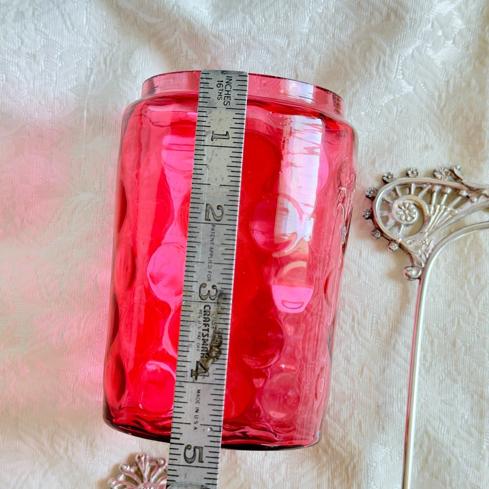 Antique Victorian Pickle Castor Toronto Quadruple Plate Ruby Coin Spot  Glass VNT