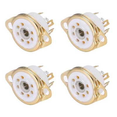 Tube Socket 7pin Ceramic Vacuum Tube PCB Mount 4 Pcs White