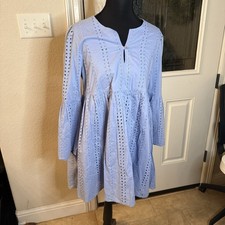 Mud Pie Baby Blue Eyelet Size Small Dress