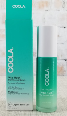 New Coola Vital Rush Skin Renewal Serum BlueScreen Organic Barrier Care 1.0 FOZ