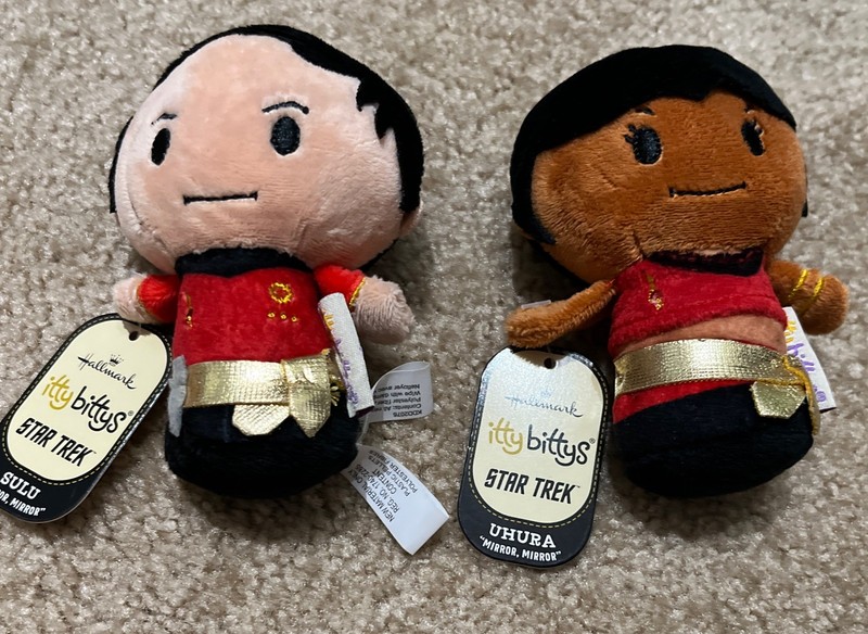 NEW Hallmark Itty Bittys Lt UHURA & SULU STAR TREK Mirror Mirror Red Costumes