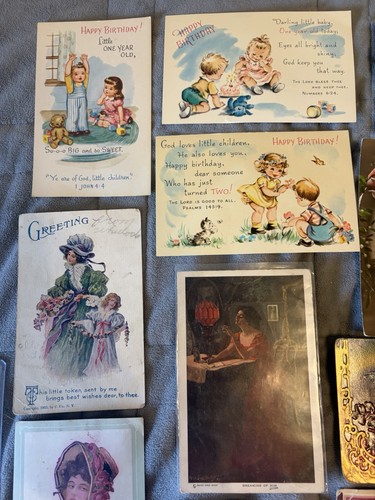 Vintage 43 Postcard Lot Mixed Valentine Easter Birthday Pretty Ladies Animals  - Picture 8 of 9
