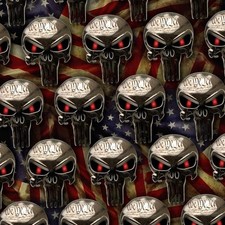 Chrome Constitutional Punisher Skull - 20" x 38" Hydrographic Film Hydro Dipping