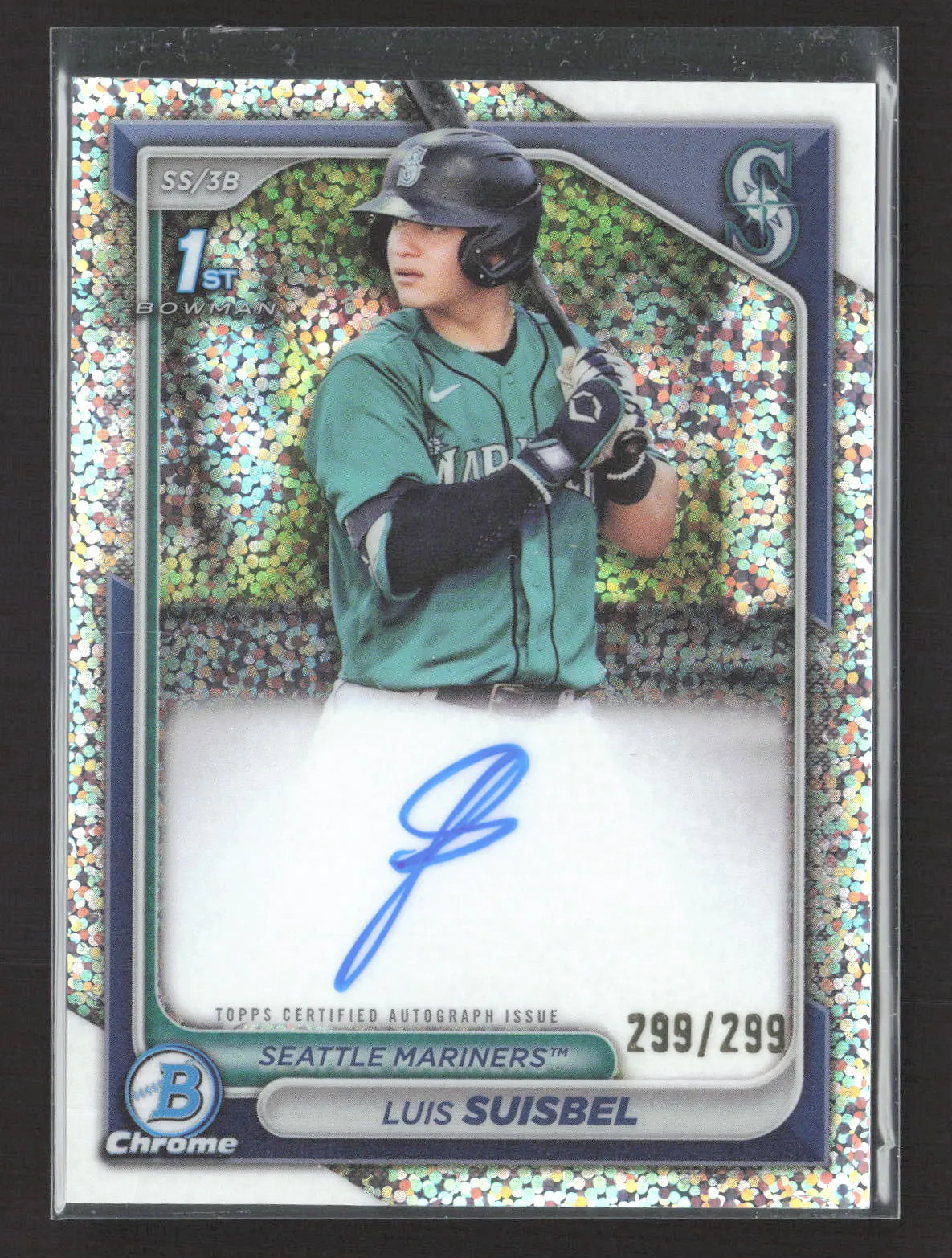 2024 Topps Bowman Chrome Luis Suisbel #CPA-LS Speckle Refractor 1st Auto 299/299