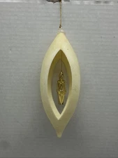 Vtg MCM Glitter Christmas Tree Ornaments Teardrop w/ Candle