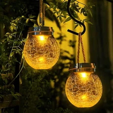 DBF Solar Lanterns Outdoor Waterproof, 4 Pack Hanging Solar Lights Outdoor, LED 