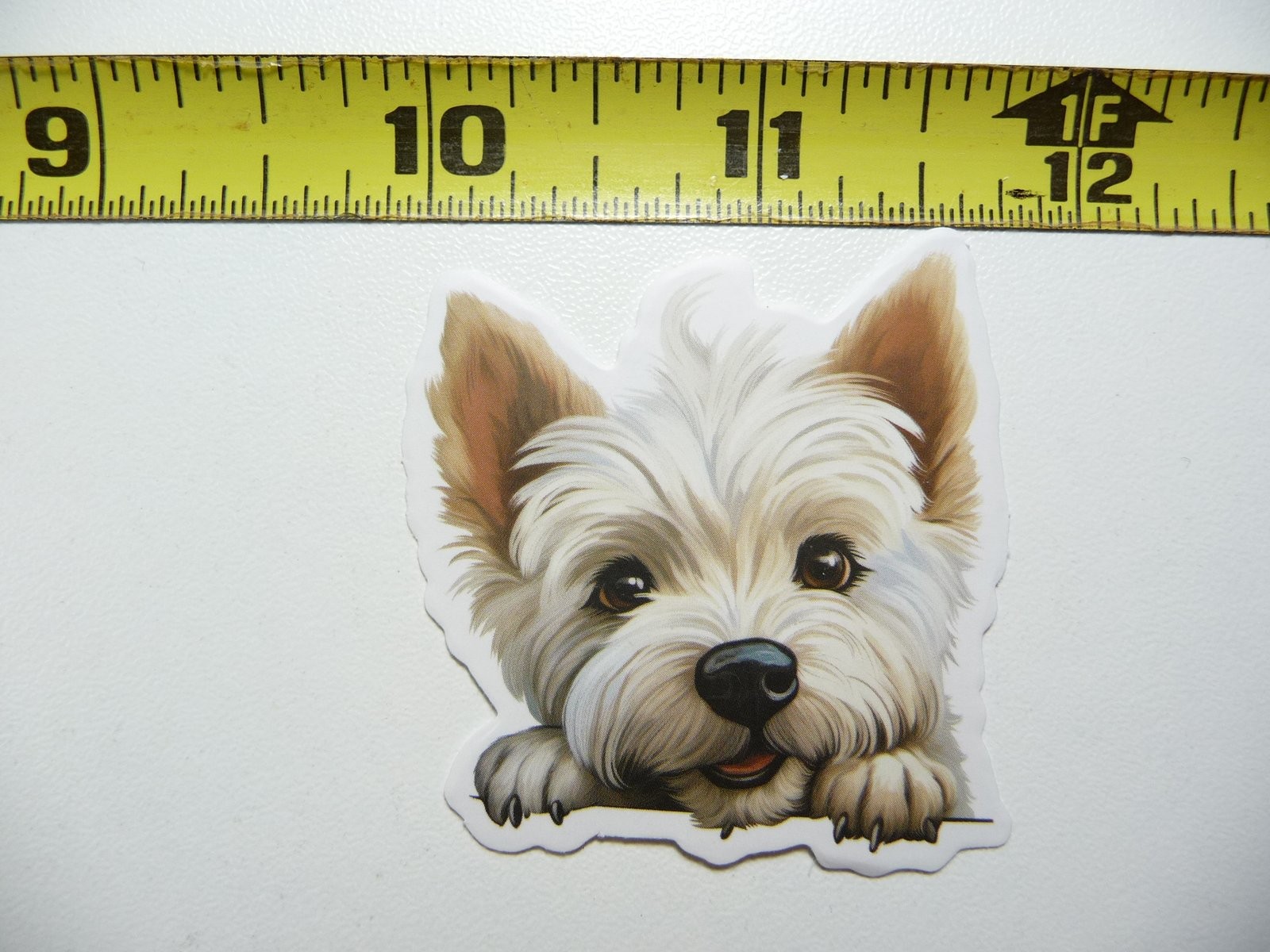CUTE PEEKING WESTIE WEST HIGHLAND WHITE TERRIER STICKER DECAL PUPPY PEEK A BOO