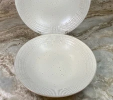 Large Pasta Bowls Rustic Weave Lucky Brand 9x2 Inches Set Of 2 Speckled New.