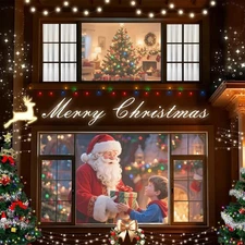 AAJK 120in Rear Projection Screen for Christmas, Portable Window Projector Sc...