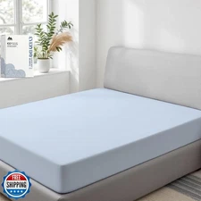 Mayfair Linen 100% Organic Cotton Percale Weave Fitted Sheet Full Size, Light