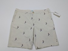 NWT Tommy Bahama Mens 42 Shorts Waikiki Hula Girl Surf Beige Chino Embroidered