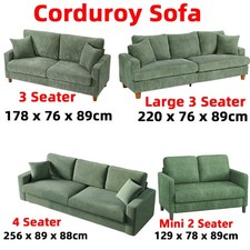 Modern 2/3/4 Seater Corduroy Sofa with 2 Bolster Home Room Couch Sofa Soft