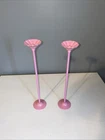 VTG 2 Barbie Floor Lamps Pink Mattel Dollhouse Furniture  H 11” W Base 2 1/4”