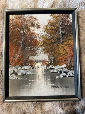 Derrick Siro Signed Canadian Oil Painting Autumn River Landscape 8x10 Canada