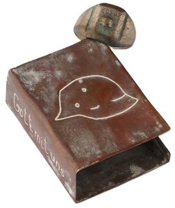 Clip for Matchbox matches Trench art Engraving Soldier's Hat Ring Jewelry Set