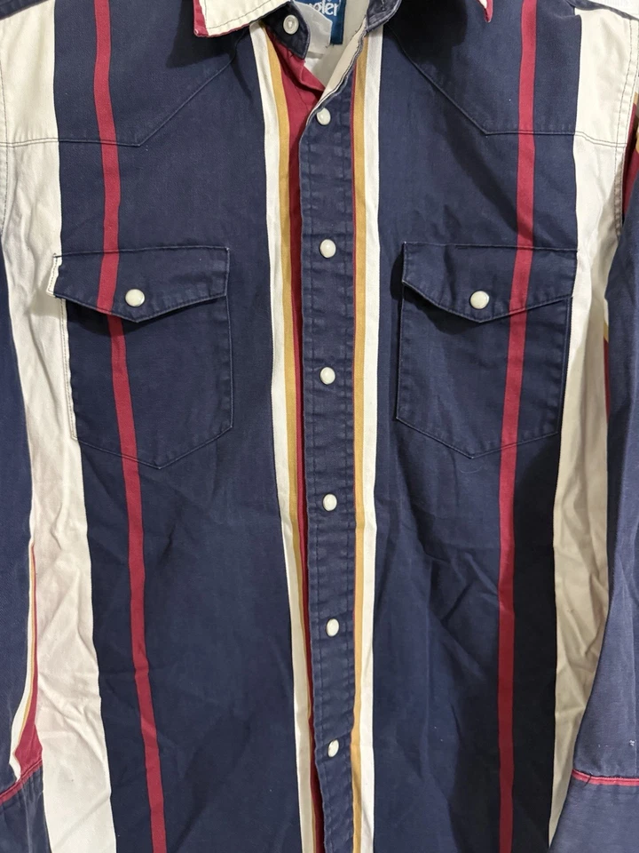 Wrangler Brushpopper Western Vintage Shirt Medium - Image 4 of 4
