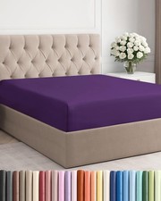 Full Fitted Bed Sheet - Bottom Single Fitted Sheet Only - Ultra-Soft Hotel Lu...