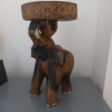 Large Wooden Elephant Table Stand