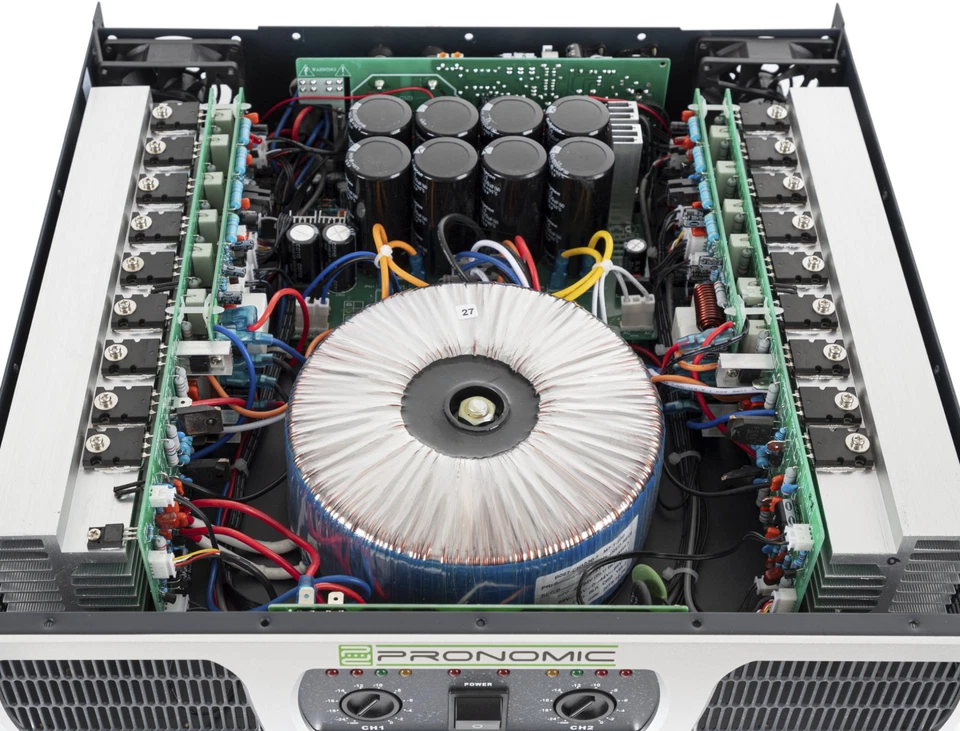 Amplificatore finale DJ PA Amplifier Disco Stereo Amp 19" installazione rack 2 x 1600W - Immagine 2 di 4