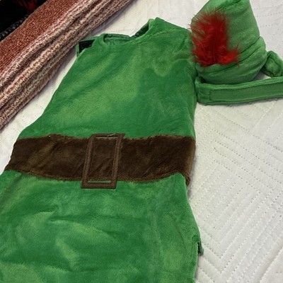 Christmas Green Elf Dog Costume w/ Matching Hat Size L Polyester
