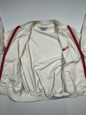 Vintage Case IH Swingster Jacket Mens Large White Red Bomber Logo