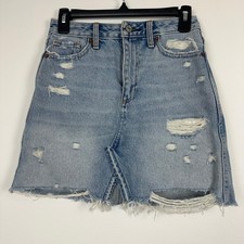 Abercrombie  Fitch Womens Zoe Natural Rise Vintage A-Line Denim Skirt 25, 0