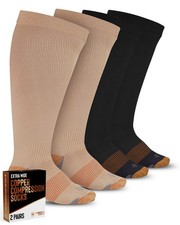 Doctor's Select  Plus Size Compression Socks for Women Wide Calf - 2 Pairs
