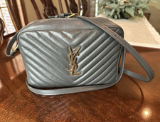Saint Laurent YSL Gray Storm Lou Crossbody Gold Hardware Strap Dust Bag