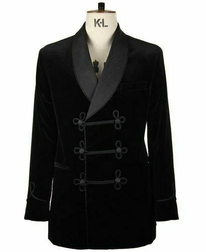 Men's Designer Black Velvet Smoking Jacket Party Wear Evening Dinner Blazer