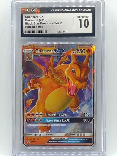 Pokemon 2019 Hidden Fates Charizard GX SM211 Black Star Promo CGC 10 Gem Mint 💎