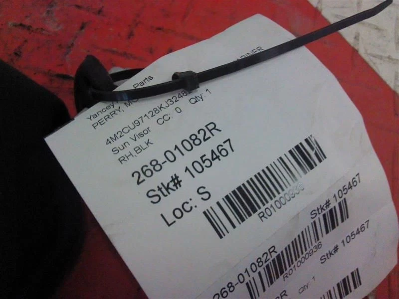 2008 Mercury Mariner пассажирский правый солнцезащитный козырек подсветка через 12/03/07 черный - Изображение 3 из 4